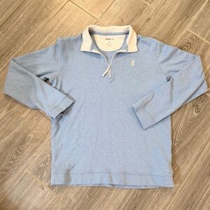Boys Johnnie-O size 14 Light Blue Pima cotton Quarter-Zip Sweater pullover